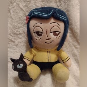 Coraline and Cat Plush Rare 8" Raincoat Laika Doll Halloween Kid Robot Laika